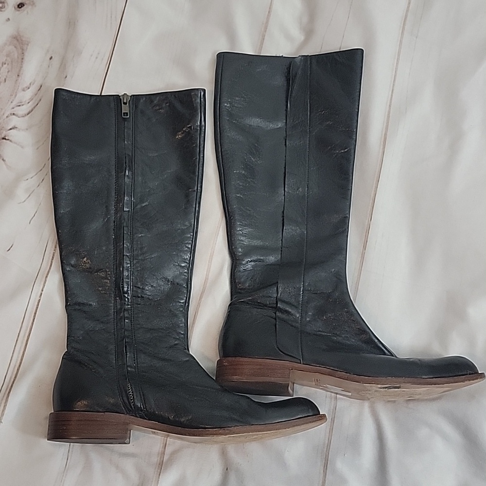 Gee Wawa Black Leather Size 6 Knee High Riding Boot Beautiful Style